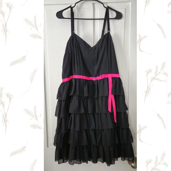 Addition Elle Short Black Party Dress SZ 2X Staps or Strapless - Picture 1 of 5
